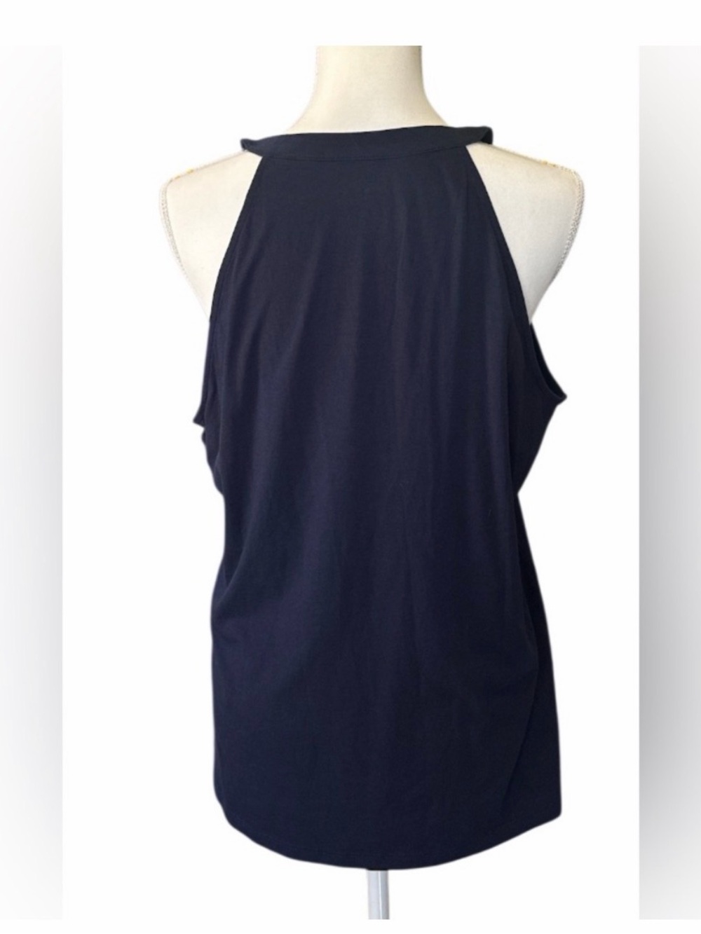 Lily Pulitzer Elegant navy blue Ruffle Sleeveless Top XL new - Picture 2 of 4